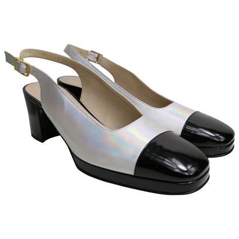 chanel two toned shoes|chanel two tone slingback shoes.